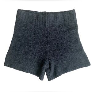 Skims Womens Shorts L/XL Black High Pile Cozy Knit High Waist